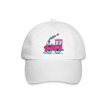 Children's train railway pink - Baseball Cap - white/white - Front