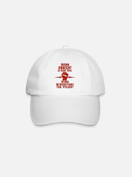 Rebellisches Rot – Widerstand im Grunge-Stil - Baseballkappe - Weiß/Weiß