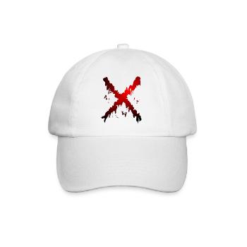 X Desing rot schwarz - Baseballkappe - Weiß/Weiß - Vorne