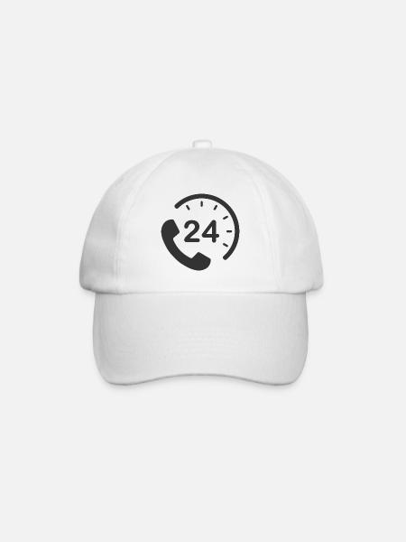 24/7 h Service - Baseballkappe - Weiß/Weiß