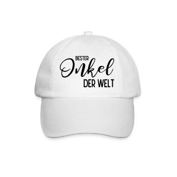 Bester Onkel der Welt - Baseballkappe - Weiß/Weiß - Vorne