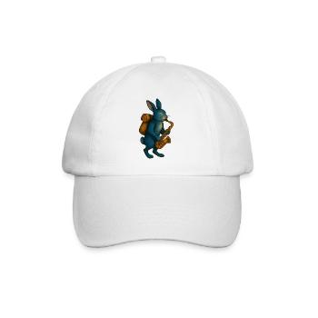 Lapin Bleu avec Saxophone - Casquette classique - blanc/blanc - Devant