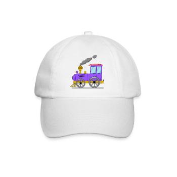 Kinderzug Eisenbahn lila - Baseballkappe - Weiß/Weiß - Vorne