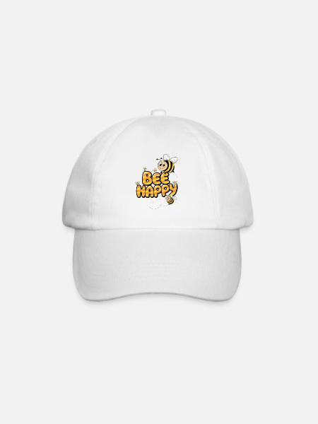 Bee Happy - Baseball Cap - white/white