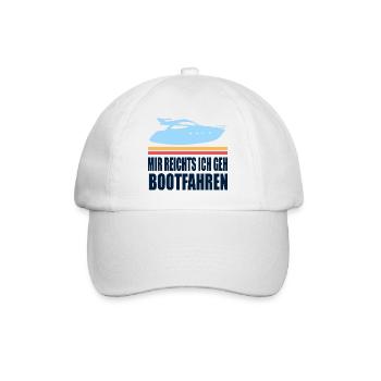 Boot Kapitän Lustige Sprüche Motorboot - Baseballkappe - Weiß/Weiß - Vorne