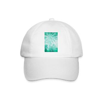 Mintteal Palmenpanorama - Baseballkappe - Weiß/Weiß - Vorne