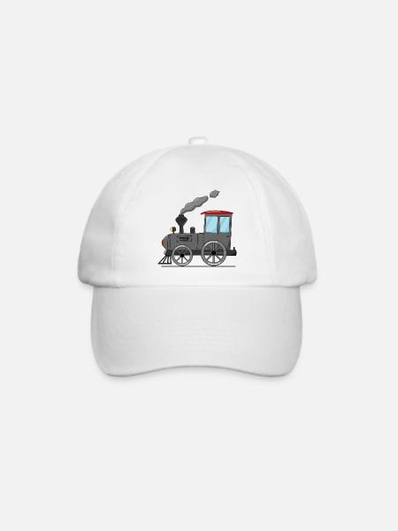 Kinderzug Eisenbahn grau - Baseballkappe - Weiß/Weiß