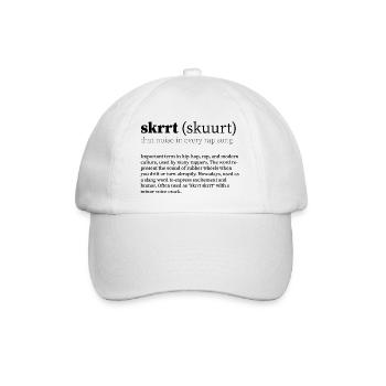 skrrt (skuurt) HipHop - Baseballkappe - Weiß/Weiß - Vorne