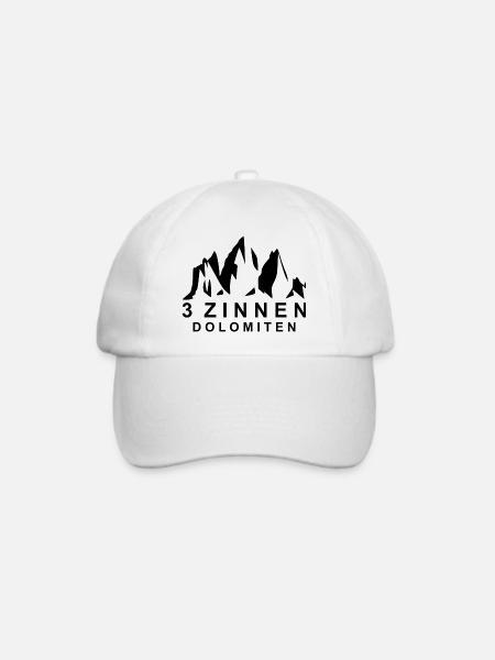 3 Zinnen Dolomiten - Baseballkappe - Weiß/Weiß