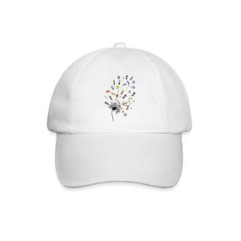 Garten in Splittern: Werkzeuge und Blumen - Baseballkappe - Weiß/Weiß - Vorne