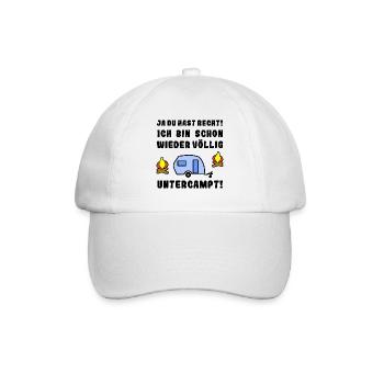 völlig untercampt wohnwagen - Baseballkappe - Weiß/Weiß - Vorne