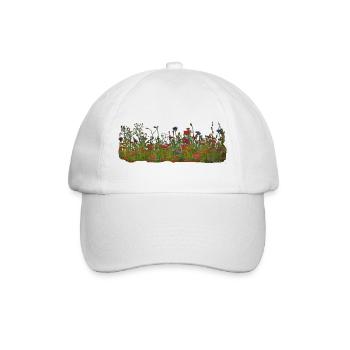 Wiesenwildblumen Musterdruck - Baseballkappe - Weiß/Weiß - Vorne