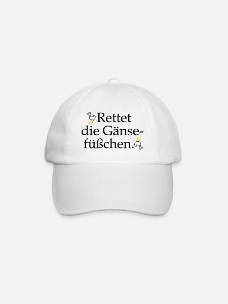 Rettet die Gänsefüßchen! - Baseballkappe - Weiß/Weiß