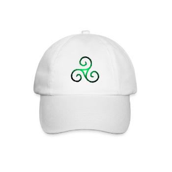 Keltisches Symbol Triskele Dreierspirale - Baseballkappe - Weiß/Weiß - Vorne