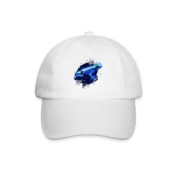 Pfeilgiftfrosch, Zeichnung Polygon, blauer Frosch - Baseballkappe - Weiß/Weiß - Vorne