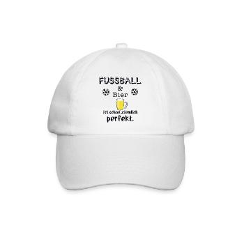 fussball und bier - Baseballkappe - Weiß/Weiß - Vorne
