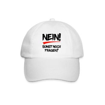 Nein! Sonst noch Fragen? - Baseballkappe - Weiß/Weiß - Vorne