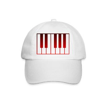 Musikinstrument - Klavier - Baseballkappe - Weiß/Weiß - Vorne