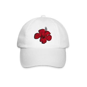 Blume rot rote Blumen rot rote Blumen Hibiskus - Baseballkappe - Weiß/Weiß - Vorne