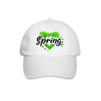 Frühling Frühlingsanfang Herzen - Baseballkappe - Weiß/Weiß - Vorne