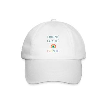 LIBERTÉ EGALITÉ FCKAFDÉ - Regenbogen Design FCKAFD - Baseballkappe - Weiß/Weiß - Vorne