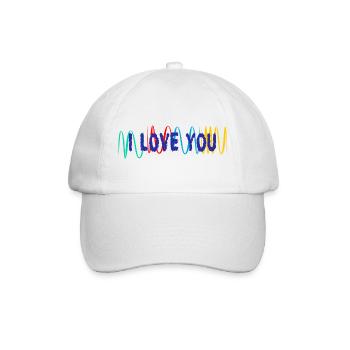 VALENTINSTAG. ICH LIEBE DICH. ICH LIEBE DICH. LIEBE. LIEBE - Baseballkappe - Weiß/Weiß - Vorne