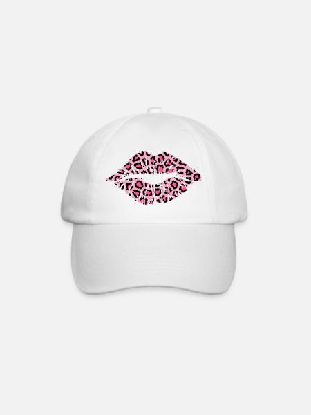 Lippen Leopard - Baseballkappe - Weiß/Weiß