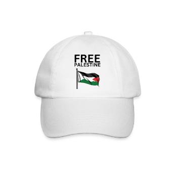 FREE Palestine flag | Gaza - Baseballkappe - Weiß/Weiß - Vorne