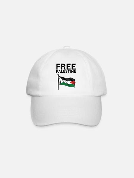 FREE Palestine flag | Gaza - Baseballkappe - Weiß/Weiß