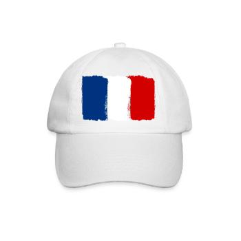 Frankreich Flagge used look - Baseballkappe - Weiß/Weiß - Vorne