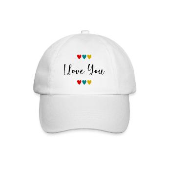 I LOVE YOU. - Baseballkappe - Weiß/Weiß - Vorne