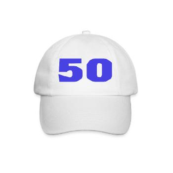 50. 50 JAHRE. 50-JÄHRIGES JUBILÄUM. 50-JÄHRIGES JUBILÄUM. - Baseballkappe - Weiß/Weiß - Vorne