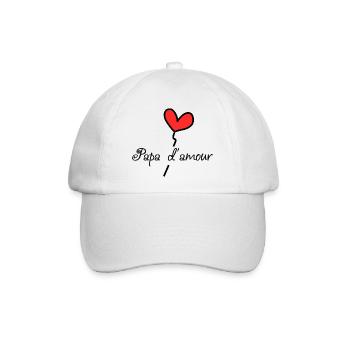 PAPA D'AMOUR. FÊTE DES PÈRES. BONNE FÊTE PAPA. - Baseballkappe - Weiß/Weiß - Vorne