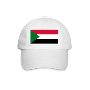 Sudan – Flaggenwappen, dreieckiges Emblem - Baseballkappe - Weiß/Weiß - Vorne