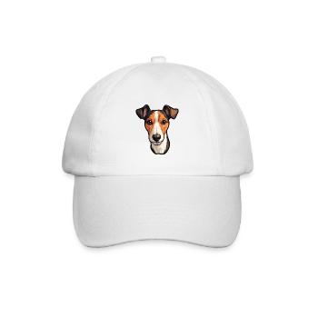 Glatter Foxterrier Hunderasse Cartoon Kawaii Illust - Baseballkappe - Weiß/Weiß - Vorne