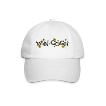 Van Gogh Sternennacht mit Sonnenblumen - Baseballkappe - Weiß/Weiß - Vorne