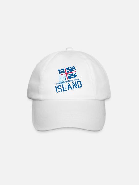 Island Polarfuchs Iceland - Baseballkappe - Weiß/Weiß