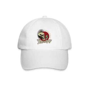 Punk Rock Is My Therapy Punkrock Punk Totenkopf - Baseballkappe - Weiß/Weiß - Vorne
