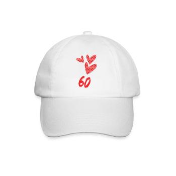 60. 60 JAHRE. 60-JÄHRIGES JUBILÄUM. GEBURTSTAG 60 JAHRE. - Baseballkappe - Weiß/Weiß - Vorne