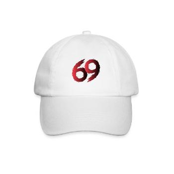69 Symbol Zahl Neunundsechzig - Baseballkappe - Weiß/Weiß - Vorne