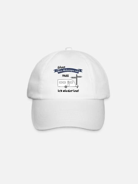 mein wohnwagen ruft - Baseballkappe - Weiß/Weiß
