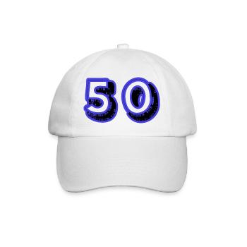 50. 50 JAHRE. 50-JÄHRIGES JUBILÄUM. 50-JÄHRIGES JUBILÄUM. - Baseballkappe - Weiß/Weiß - Vorne