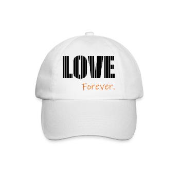 ICH LIEBE DICH. ICH LIEBE DICH. LIEBE. LIEBE. HERZ. - Baseballkappe - Weiß/Weiß - Vorne