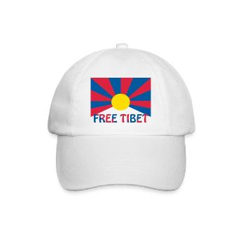 free tibet flagge - Baseballkappe - Weiß/Weiß - Vorne