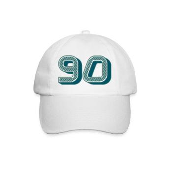90. 90 JAHRE. 90. JAHRESTAG. 90-JÄHRIGES JUBILÄUM. - Baseballkappe - Weiß/Weiß - Vorne