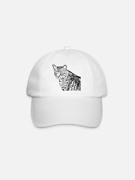 Katze Kätzchen Tigerkatze - Baseballkappe - Weiß/Weiß