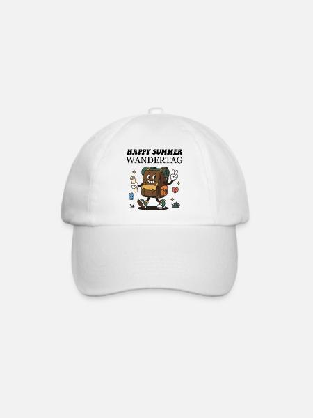 Wander-Rucksack Cartoon – Lustiger Outdoor Abenteu - Baseballkappe - Weiß/Weiß