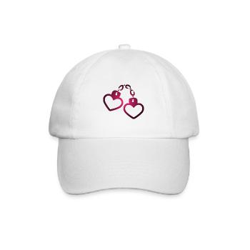 Handschelle Herz - Baseballkappe - Weiß/Weiß - Vorne