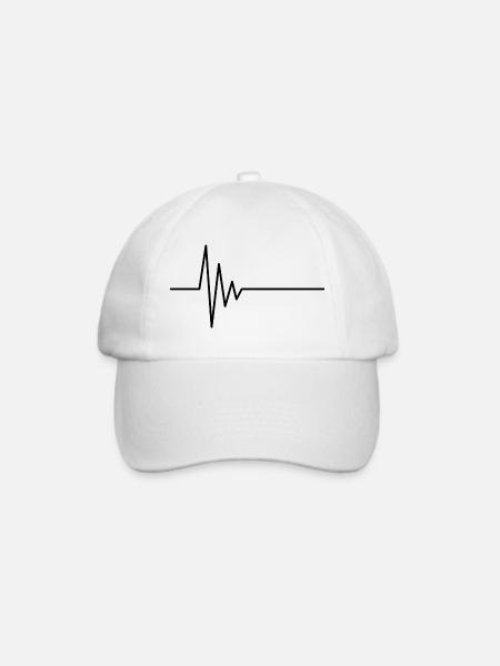EKG Schwarz - Baseballkappe - Weiß/Weiß