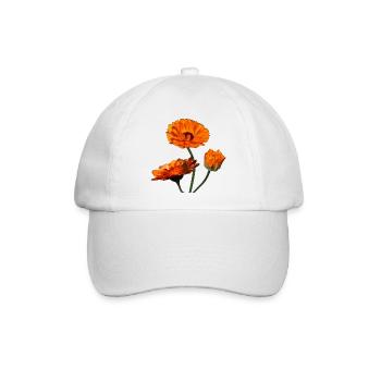 Ringelblumen Ringelblume orangene Blumen - Baseballkappe - Weiß/Weiß - Vorne